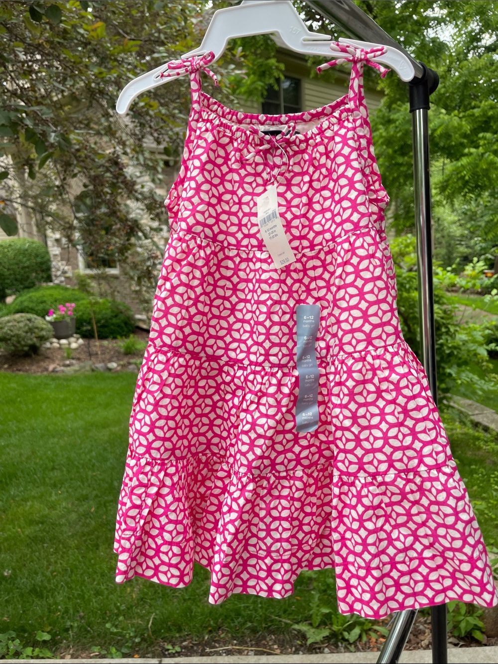 BRAND NEW! Baby GAP Pink and White Tiered Sundress 6-12 mo
